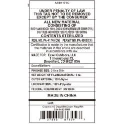 Kelty Cosmic 40 Deg 550 Down Sleeping Bag, Regular Size, Right-Hand -Kelty Sales Store kelty cosmic 40 deg 550 down sleeping bag regular size right hand 110