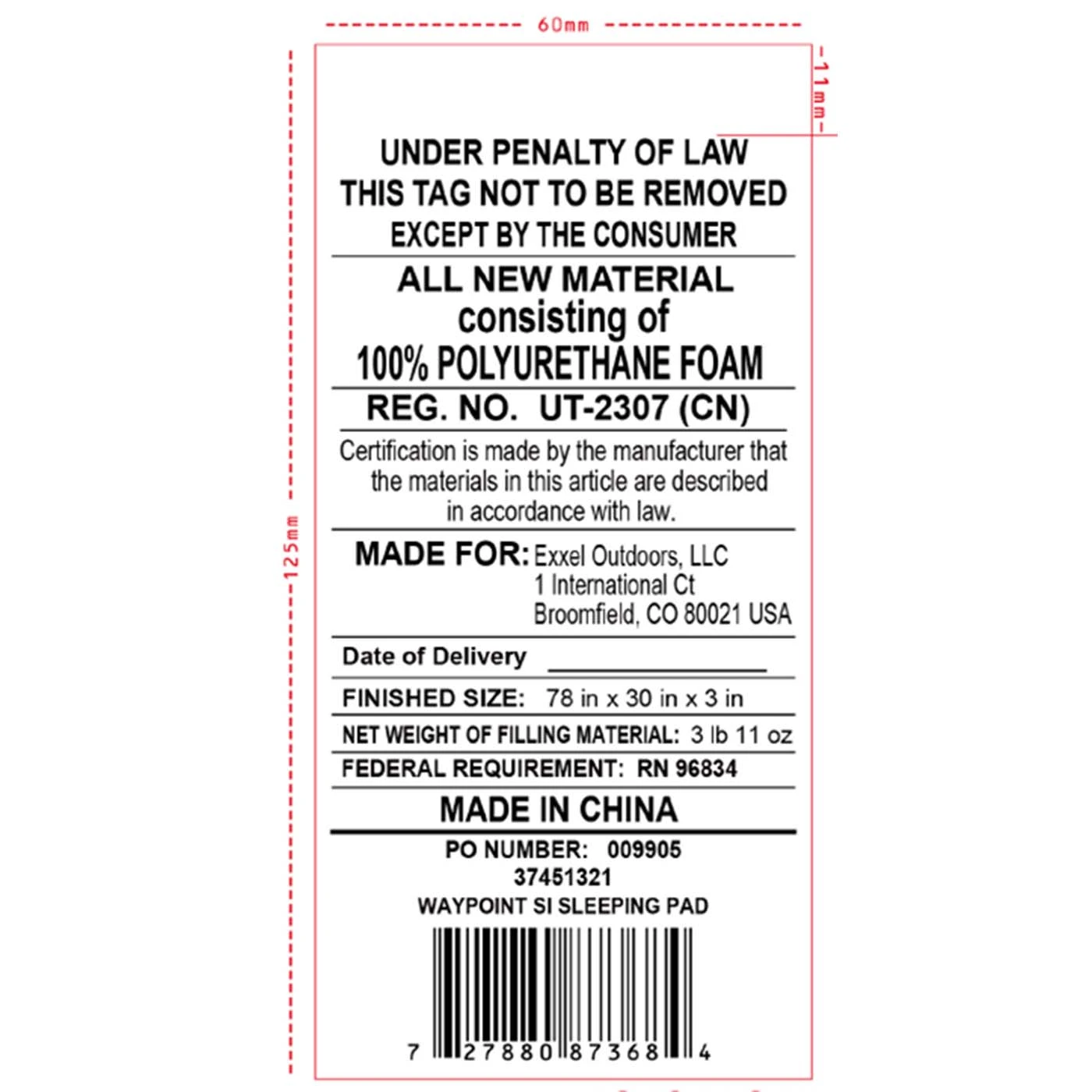 Kelty Waypoint Self Inflating Sleeping Pad 8 Kelty Waypoint Self Inflating Sleeping Pad - Image 6